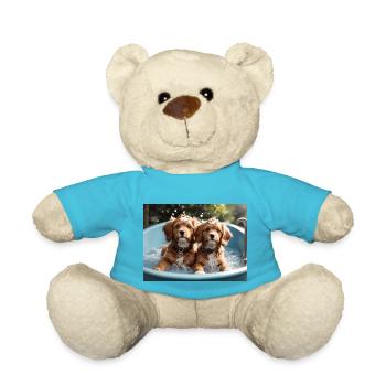 dogs bathing - Teddy Bear - atoll blue - Front