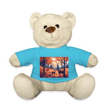 Fields under the Sun (Fall Collection) - Teddy Bear - atoll blue - Front