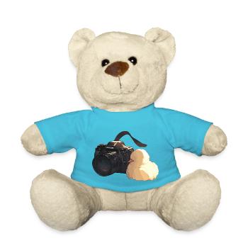 Curious Chick Explores Photography - Teddy Bear - atoll blue - Front