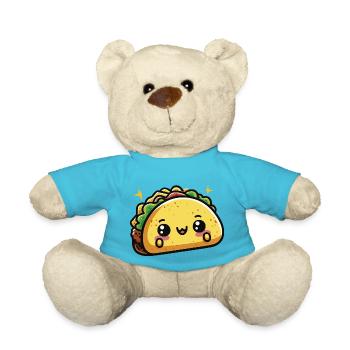 Cute Kawaii Chibi Tacos 1 - Teddy Bear - atoll blue - Front
