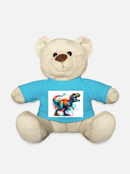 Dinosaur in watercolor - Teddy Bear - atoll blue
