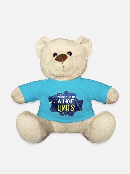 Look up and dream without limits - Teddy Bear - atoll blue