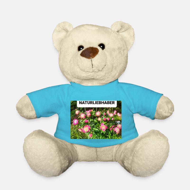 Peonies - Teddy Bear - atoll blue