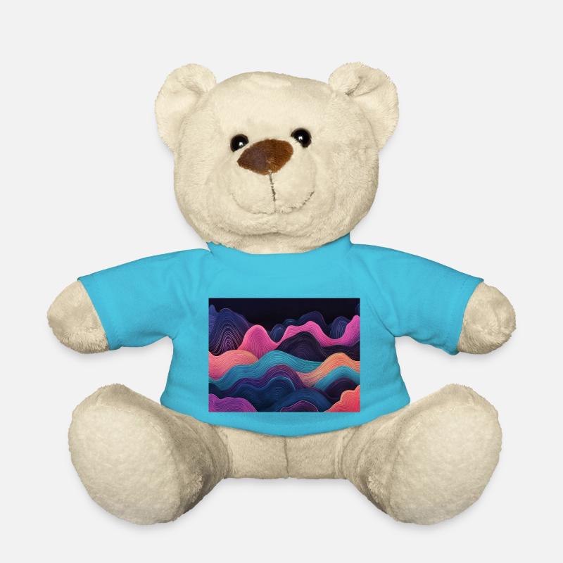 Neon clean waves - Teddy Bear - atoll blue