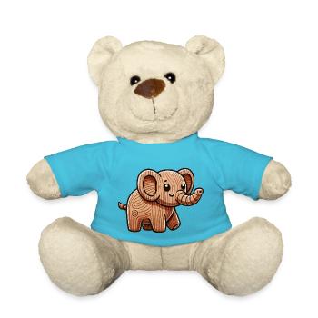 Eléphant en bois - Nounours - bleu outremer - Devant
