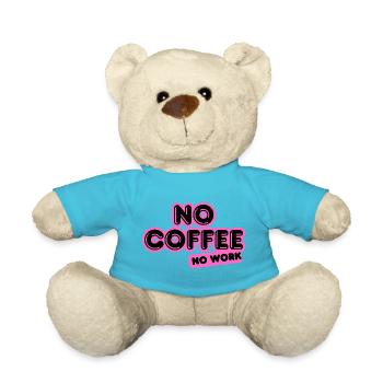 No Coffee No Work – Design rose néon funky - Nounours - bleu outremer - Devant