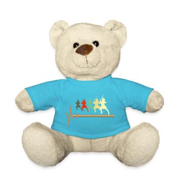 Samurai-Herzschlag-Krieger Bushido-Silhouette - Teddy - Atollblau - Vorne