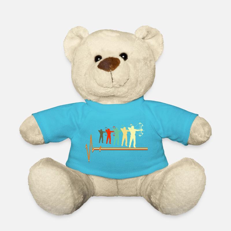 Bogenjagd-Herzschlag-Retro-Bogenschützen-Silhouette - Teddy - Atollblau
