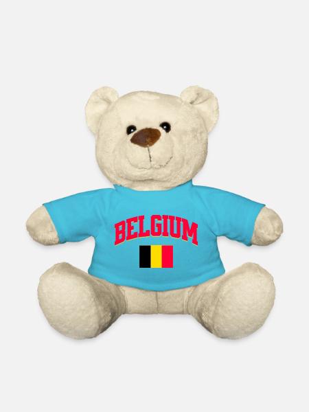 Belgium Football Lover Retro Sports Design - Teddy - Atollblau