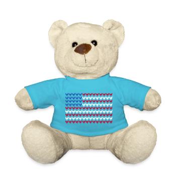 Patriotic Farmer Rooster Flock Poultry USA Pride C - Teddy Bear - atoll blue - Front