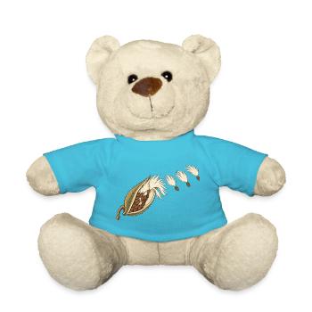 Seidenpflanzenkapsel und treibende Samen - Teddy - Atollblau - Vorne