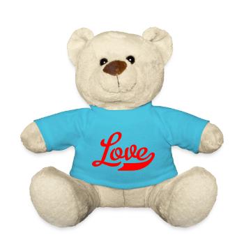 Love Valentine Valentinstag - Teddy - Atollblau - Vorne