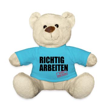 arbeiten ist auch keine Lösung - Teddy - Atollblau - Vorne