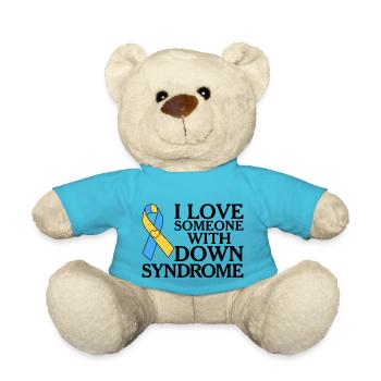 J'aime quelqu'un avec le syndrome de Down - Nounours - bleu outremer - Devant