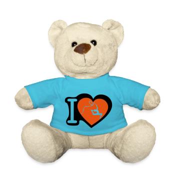 grs love heart gymnastics - Teddy Bear - atoll blue - Front