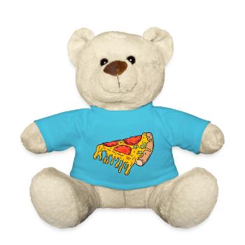 Slice of pizza - Teddy Bear - atoll blue - Front