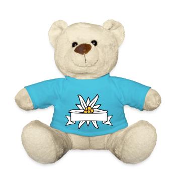 Bannière texte Edelweiss - Nounours - bleu outremer - Devant