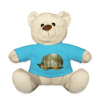wald 9 igel mit wald - Teddy - Atollblau - Vorne