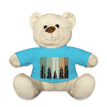 Wood forest tree lumberjack forest worker forest manager - Teddy Bear - atoll blue - Front