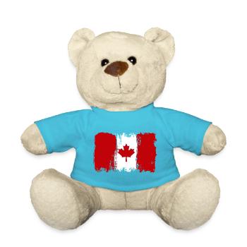 Maple Leaf Ink Splash - Teddy Bear - atoll blue - Front