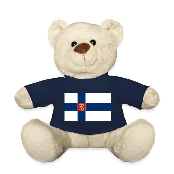 Drapeau d'État de Finlande - Nounours - bleu marine - Devant