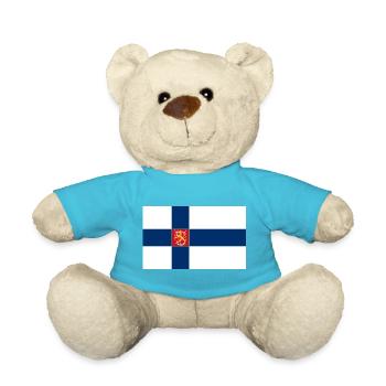 State Flag of Finland - Teddy Bear - atoll blue - Front