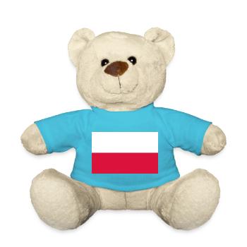 Autocollant drapeau de la Pologne Polen Pologne Pologne - Nounours - bleu outremer - Devant