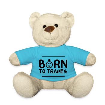 Born To Travel - Teddy Bear - atoll blue - Front
