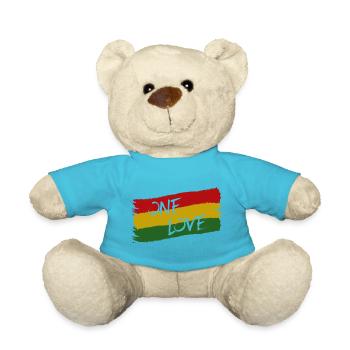 Reggae Jamaïque One Love Reggaeton Rasta drapeau - Nounours - bleu outremer - Devant