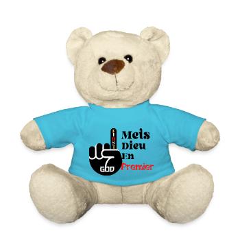 Put God first - Teddy Bear - atoll blue - Front
