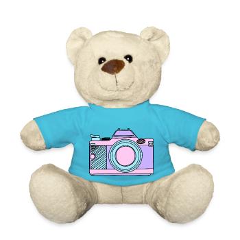 Kamera in pastellfarbenen Einhornfarben Foto - Teddy - Atollblau - Vorne