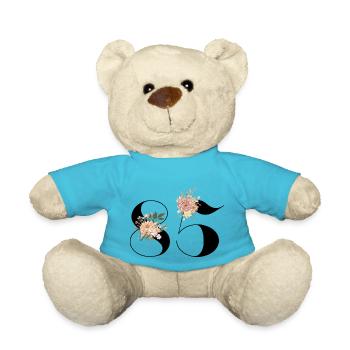 85th Anniversary Flowers (Gift of 85 years) - Teddy Bear - atoll blue - Front