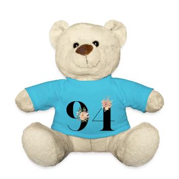 94th Anniversary Flowers (Gift of 94 years) - Teddy Bear - atoll blue - Front