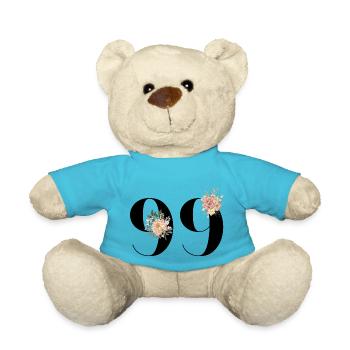 99th Anniversary Flowers (Gift of 99 years) - Teddy Bear - atoll blue - Front
