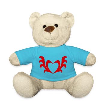 Heart with wings - Teddy Bear - atoll blue - Front