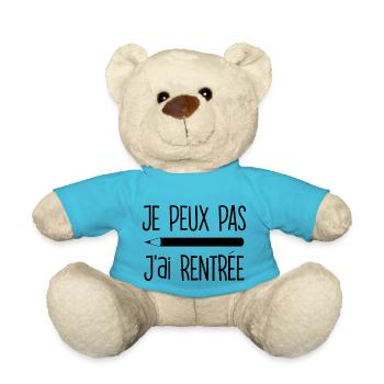 I can't I went back sweatshirt school humor - Teddy Bear - atoll blue - Front