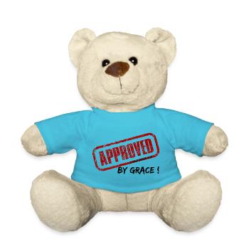 Approuvé par grâce - 2 Cor/10:18 - Nounours - bleu outremer - Devant