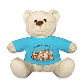 Eat drink and be thankful - Happy Hallothanksmas - Teddy Bear - atoll blue - Front