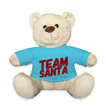 TEAM SANTA +++ Merry Christmas, X-Mas, Weihnachten - Teddy - Atollblau - Vorne