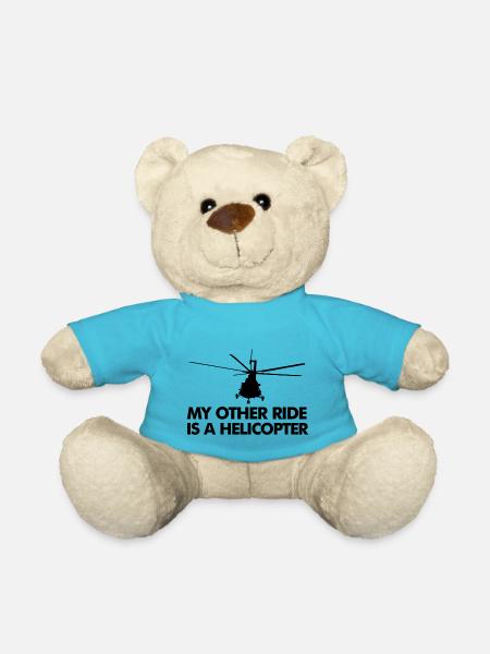 MY OTHER RIDE IS A HELICOPTER - Teddy Bear - atoll blue
