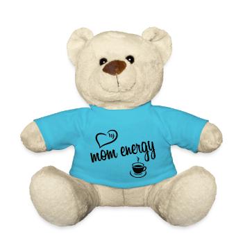 Mom Energy Coffee Black - Teddy Bear - atoll blue - Front