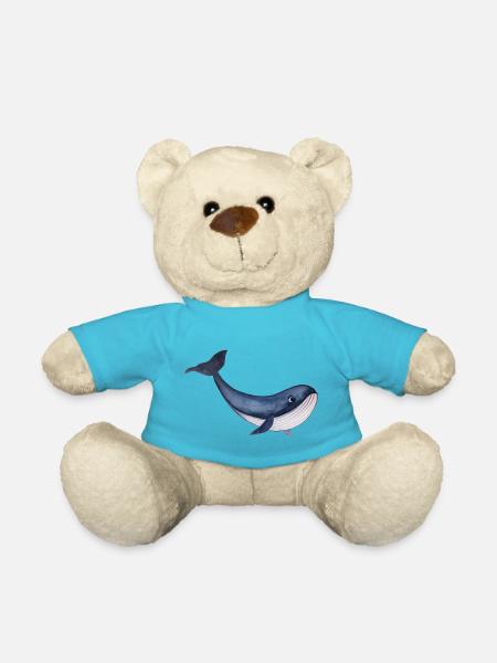 Süßer freundlicher Wal Fisch - Teddy - Atollblau