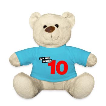 Ich bin schon 10 - Teddy - Atollblau - Vorne