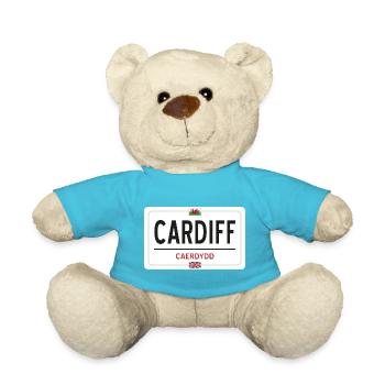 Ortsschild Cardiff - Teddy - Atollblau - Vorne