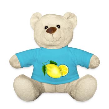 Citron frais avec feuille - Nounours - bleu outremer - Devant