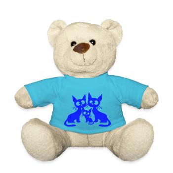 Chat fou Maman Papa Chaton Enfant Chaton Fun - Nounours - bleu outremer - Devant