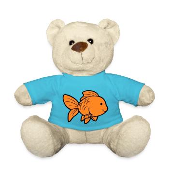 Poisson Poisson Rouge - Nounours - bleu outremer - Devant