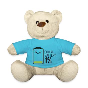 Soziale Batterie: 1% - Teddy - Atollblau - Vorne