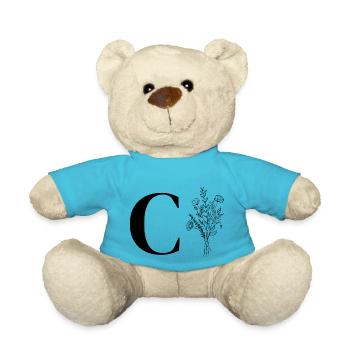 Lette c fleurs minimalistes - Nounours - bleu outremer - Devant