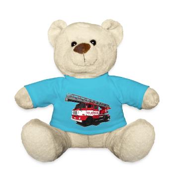 Feuerwehr // DDR // Illustration - Teddy - Atollblau - Vorne